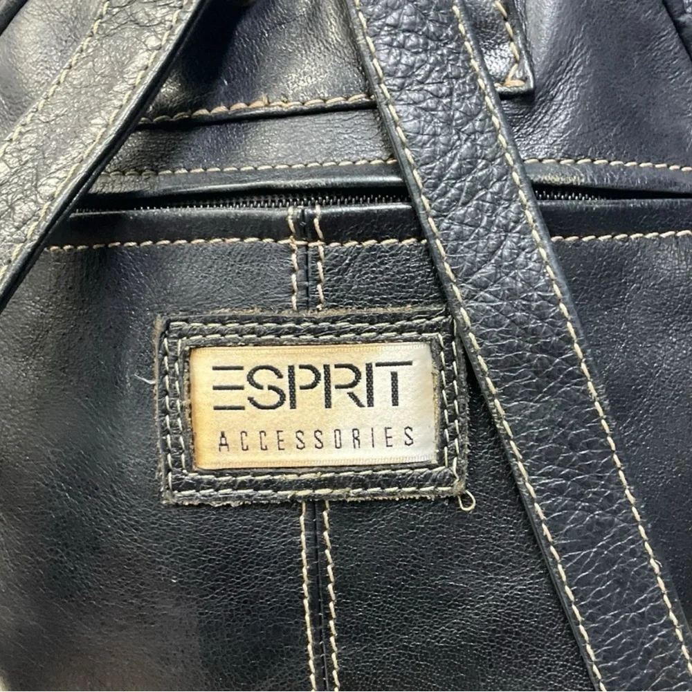 🎒 Vintage Esprit Accessories Black Leather Mini Backpack‎ 🖤